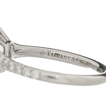 Tiffany Platinum Diamond 1.00ct Soleste Cushion Cut Double Halo Engagement Ring 48 4.5 7 of 7