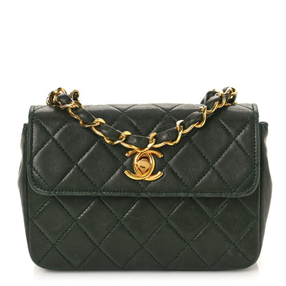 Chanel Lambskin Quilted Extra Mini Square Flap Green 1 of 10