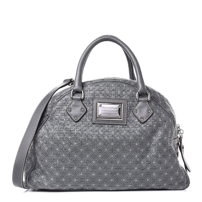 Dolce & Gabbana Woven Calfskin Miss Biz Bowler Grey 1 of 11