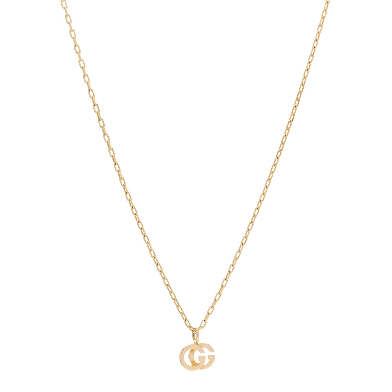 Gucci 18K Yellow Gold Blue Topaz Running G Pendant Necklace 1 of 5