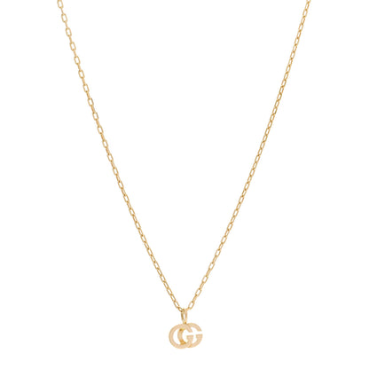 Gucci 18K Yellow Gold Blue Topaz Running G Pendant Necklace 1 of 5