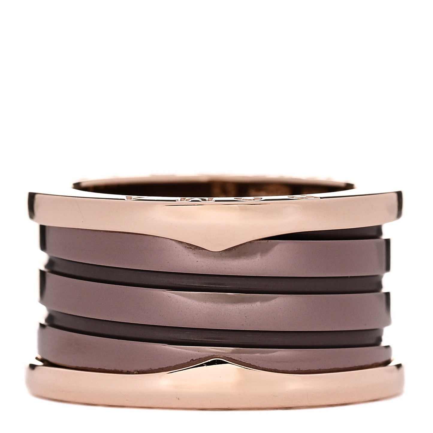 18K Rose Gold Bronze Cermet B.Zero1 Roma Four-Band Ring 53 6.25