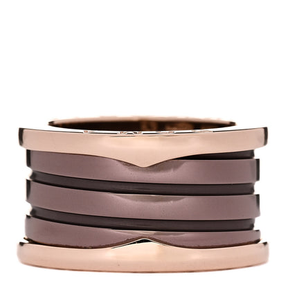 Bulgari 18K Rose Gold Bronze Cermet B.Zero1 Roma Four-Band Ring 53 6.25 1 of 6