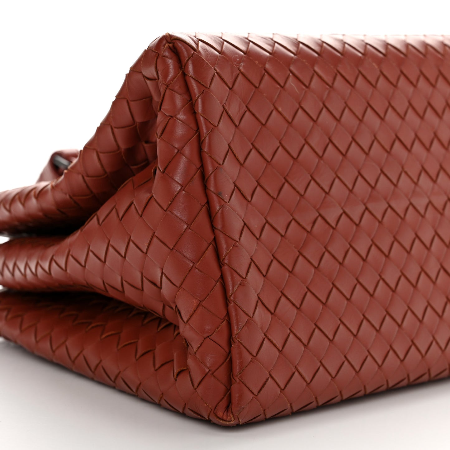 Nappa Intrecciato Small Roma Tote Red