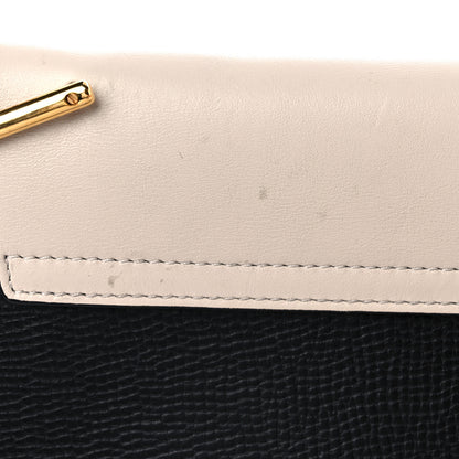 Chloe Grained Calfskin Lambskin Bi-Color Drew Shoulder Bag Black Powder Beige 14 of 15