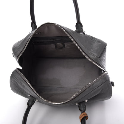 MCM Calfskin Ottomar Monogram Essential Boston Bag Grey 5 of 11