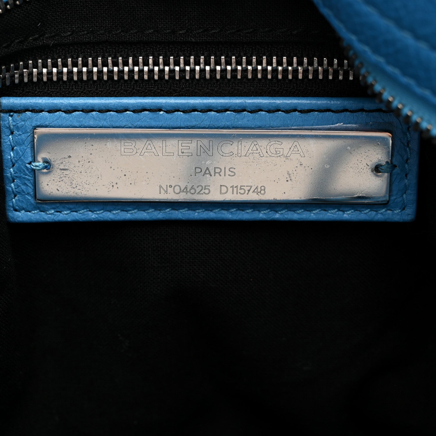 Balenciaga Agneau Classic Silver Hardware City Bleu Azur Clair