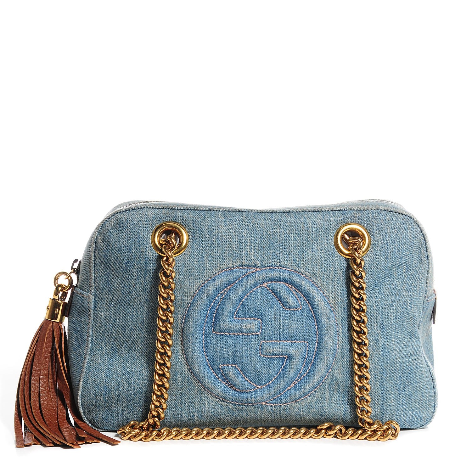 Gucci Denim Small Soho Bowler Blue 1 of 9