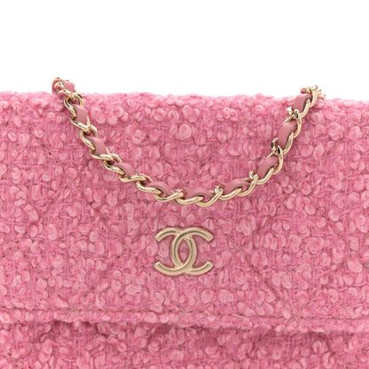 Chanel Tweed Quilted Flap Chain Waist Bag Pink 8 of 11
