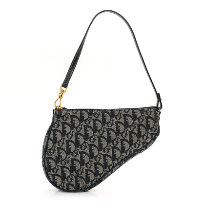 Christian Dior Monogram Mini Saddle Pochette Navy 1 of 11