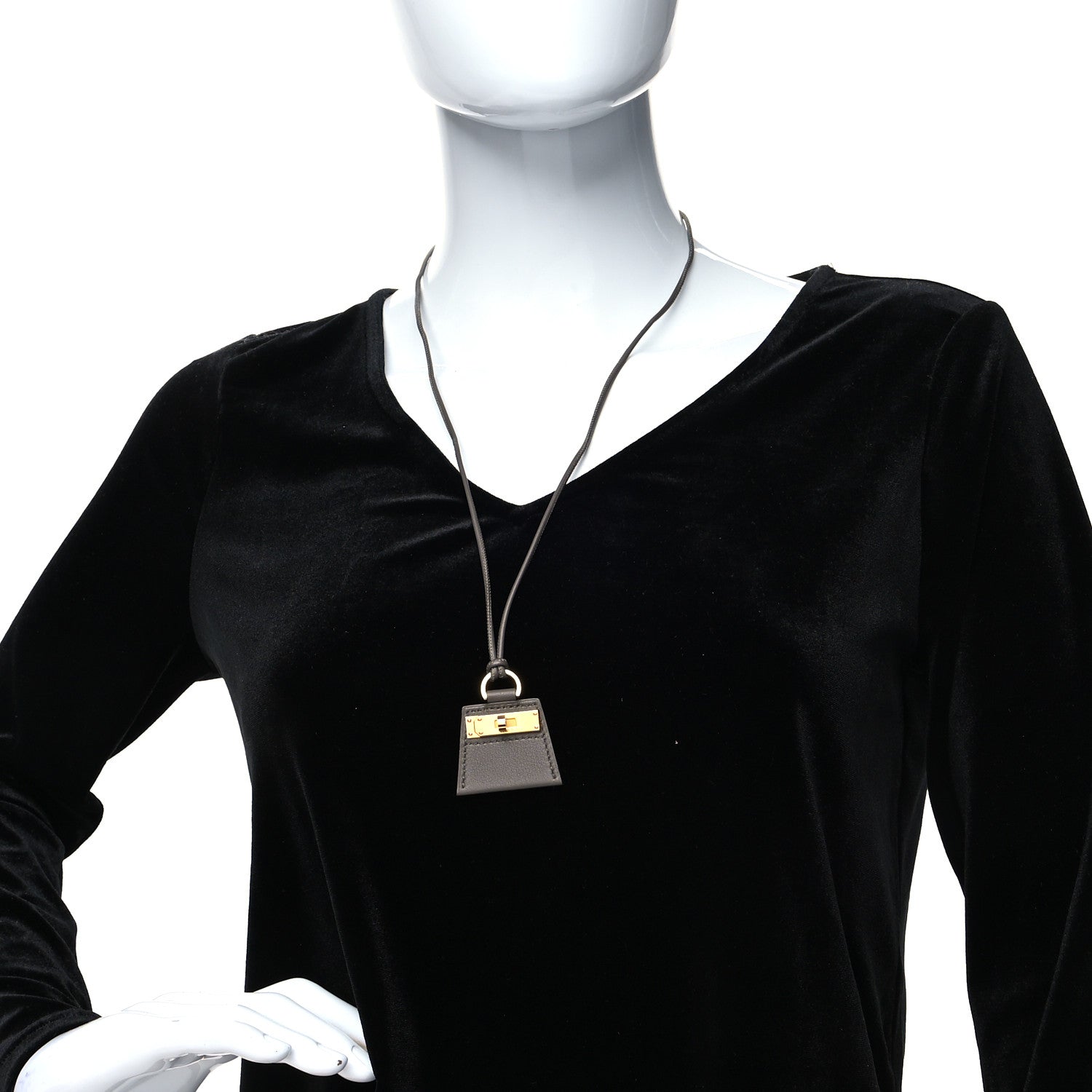 Hermes Swift Small Monpetitkelly Pendant Necklace Etain 2 of 5