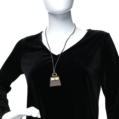 Hermes Swift Small Monpetitkelly Pendant Necklace Etain 2 of 5