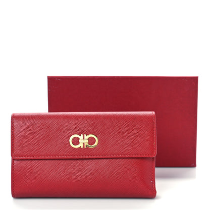 Salvatore Ferragamo Grained Calfskin Wallet Red 7 of 9