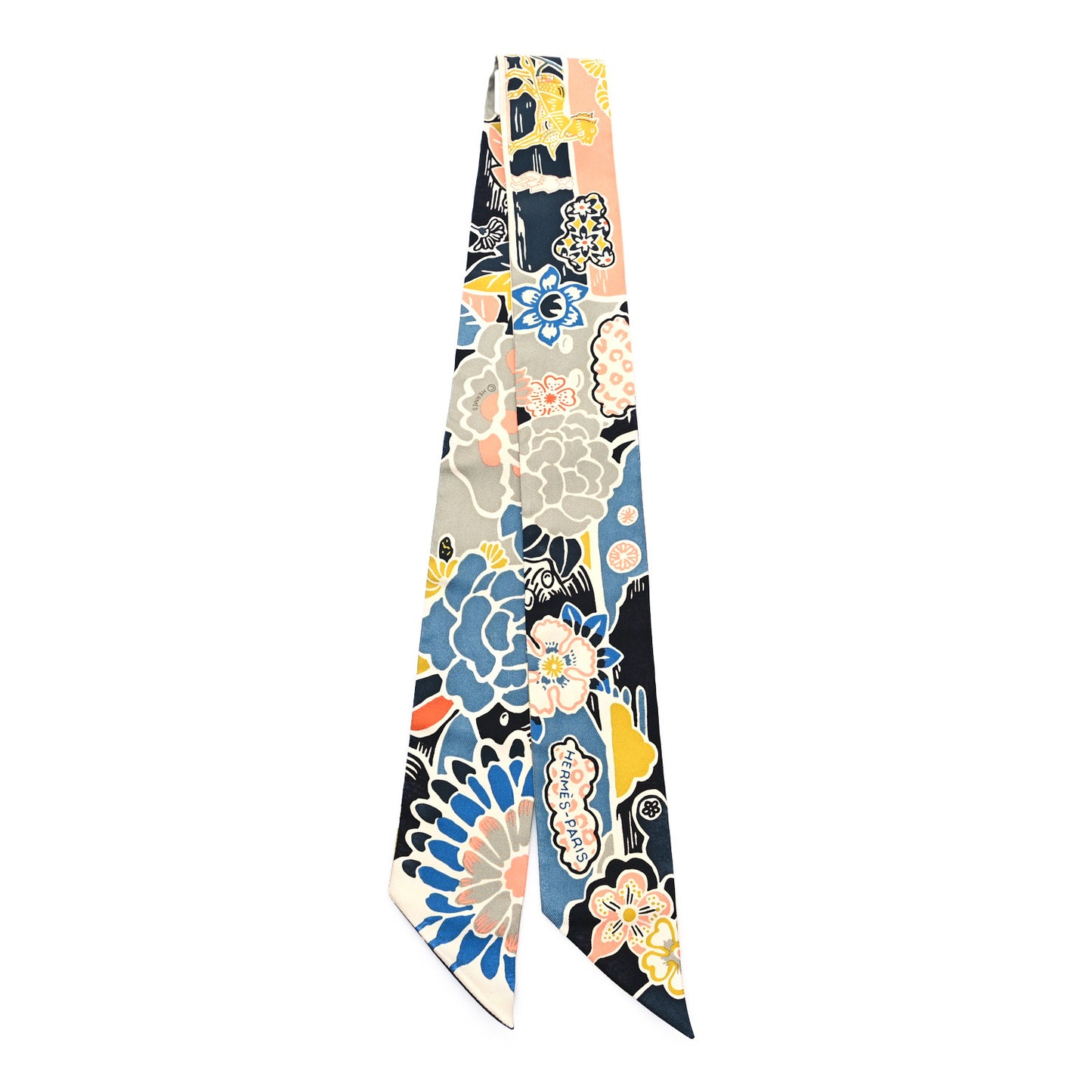 Silk Bingata Twilly Vert Black Saumon