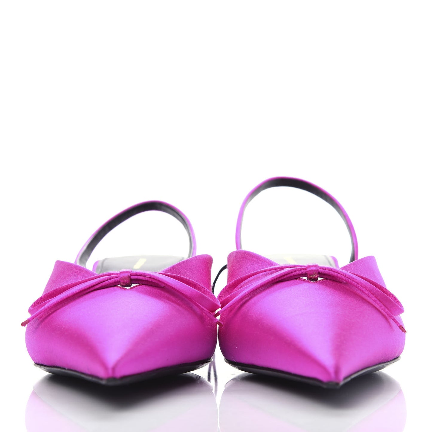 Satin Pointed Toe Knife Slingback 40mm Mules 41 Rose Fuchsia