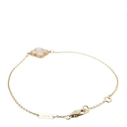 Van Cleef & Arpels 18K Yellow Gold Mother of Pearl Sweet Alhambra Bracelet 3 of 8