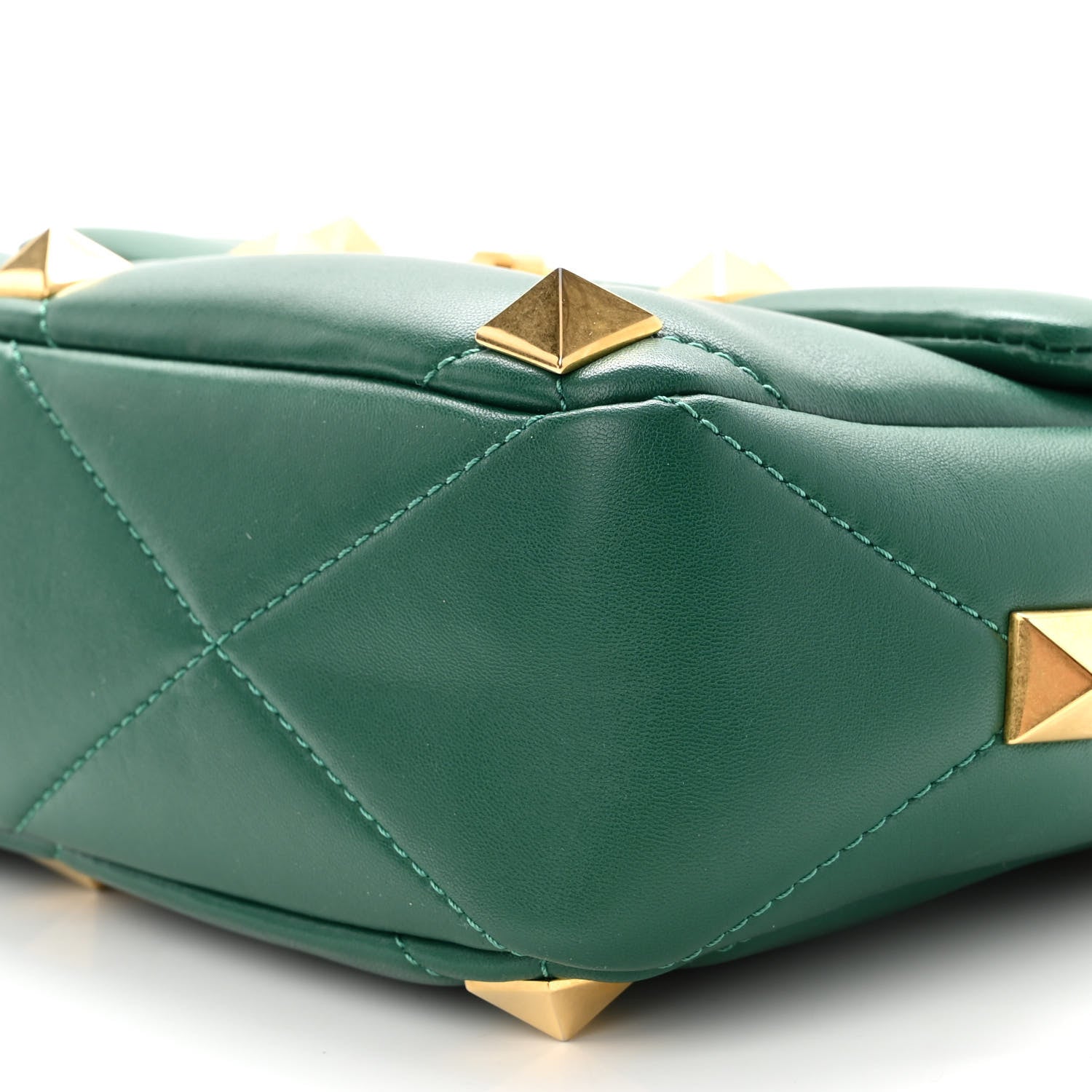Valentino Garavani Nappa Large Roman Stud Shoulder Bag Jungle 9 of 10