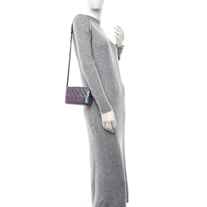 Chanel Iridescent Lambskin Calfskin Quilted Small Gabrielle Clutch With Chain Light Purple 2 of 14