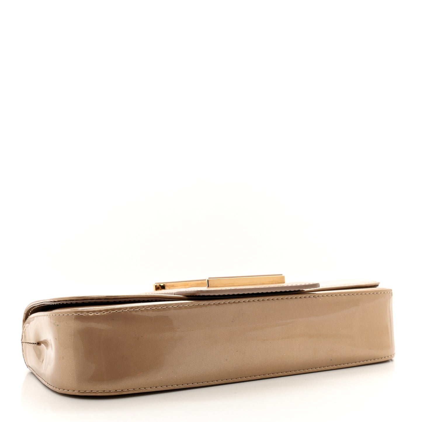 Patent Sobe Clutch Beige Poudre