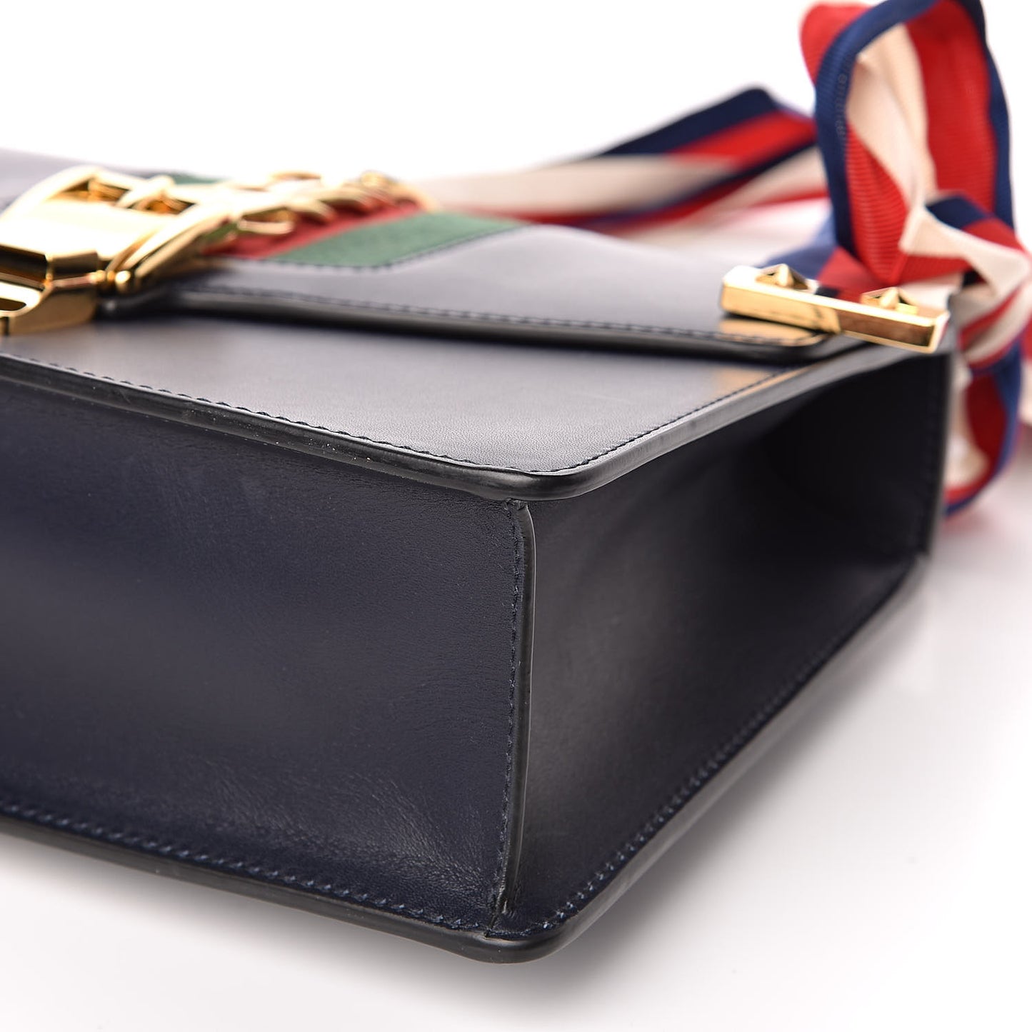 Vitello Fontanella Web Small Sylvie Shoulder Bag Blue Agata
