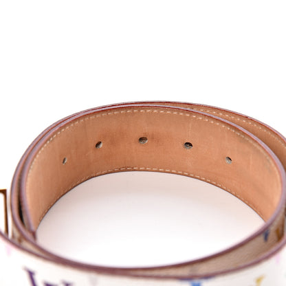Louis Vuitton Monogram Multicolor Studded LV Initiales Belt 80 32 White 5 of 9