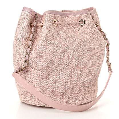 Chanel Lurex Boucle Deauville Drawstring Bag Pink 3 of 10