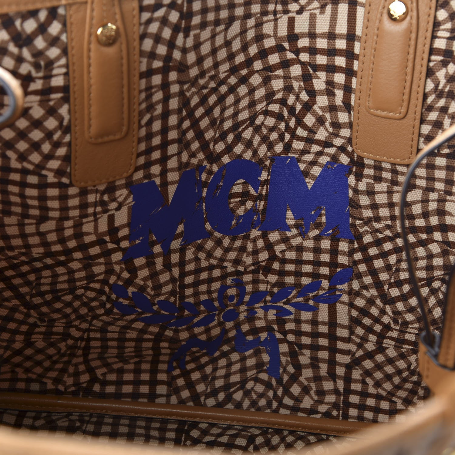 MCM Visetos Medium Liz Reversible Shopper Tote Cognac 10 of 10