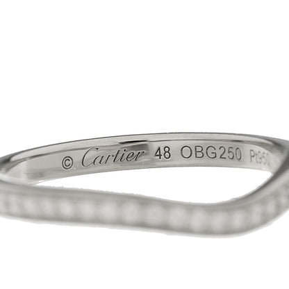 Cartier Platinum Diamond Ballerine Wedding Band Ring 48 4.5 5 of 7