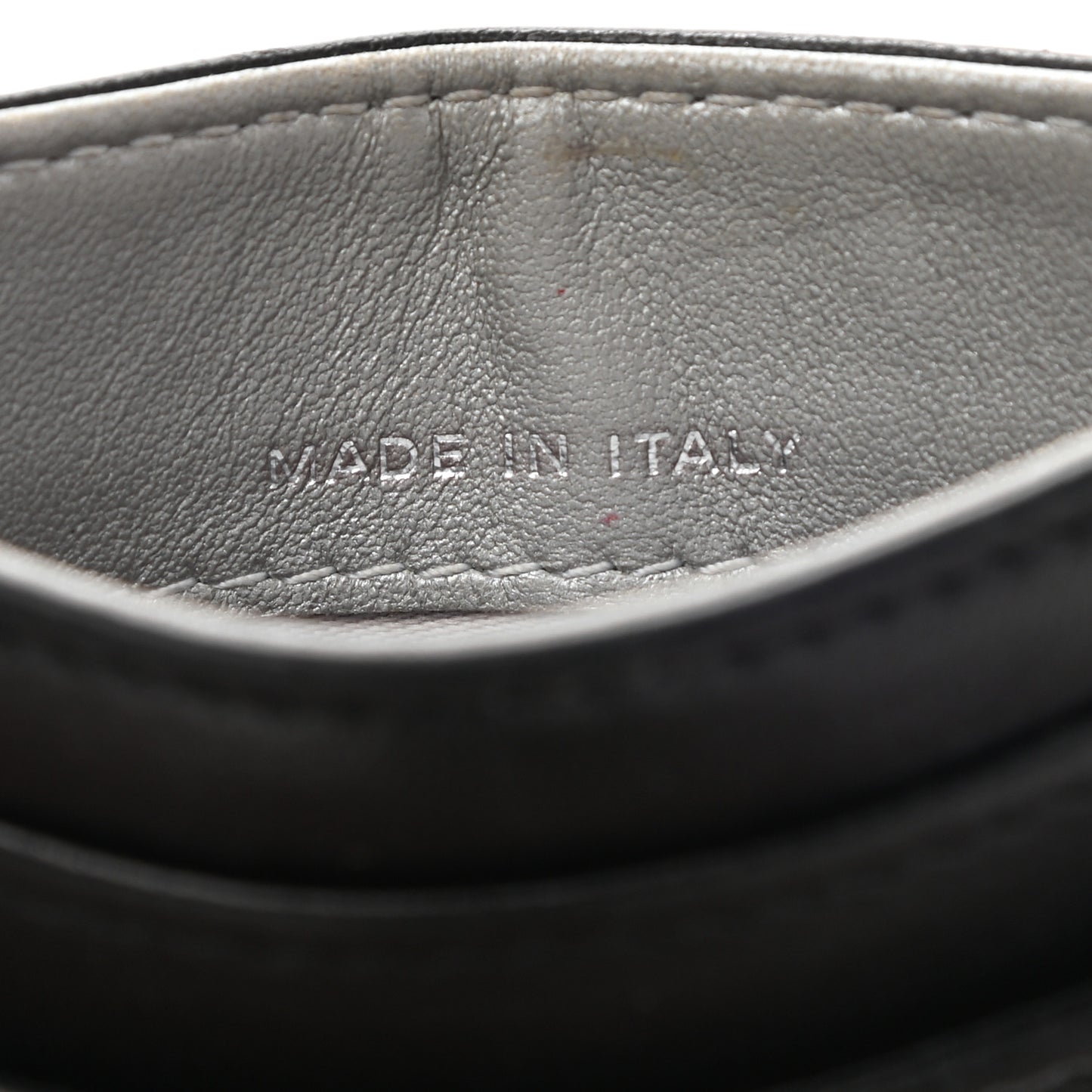 Lambskin Camellia Embossed Card Holder Black