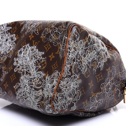 Louis Vuitton Monogram Dentelle Speedy 30 Silver 7 of 17