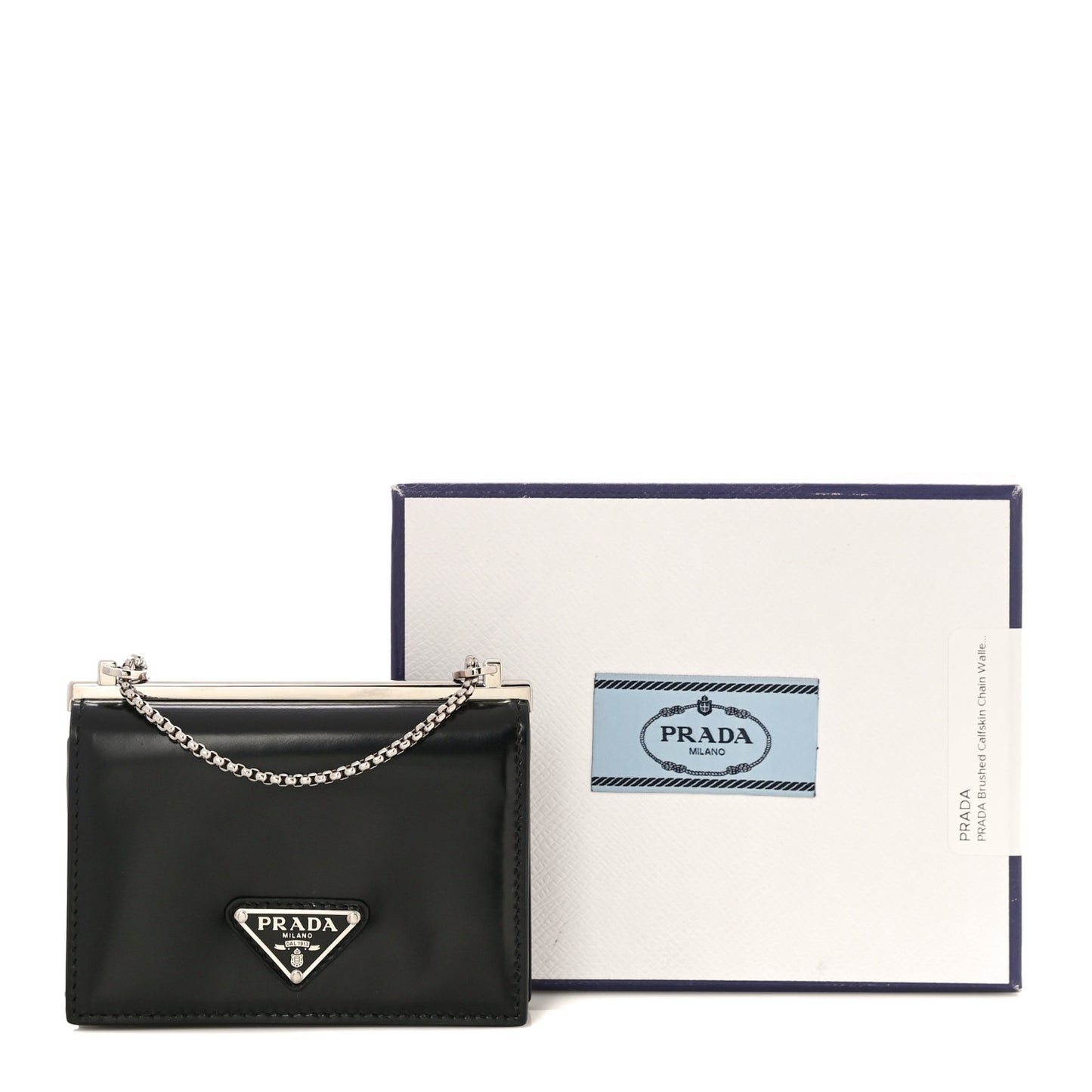 Spazzolato Chain Card Holder Wallet Black