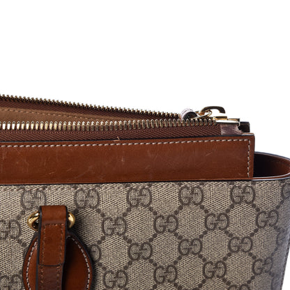 Gucci GG Supreme Monogram Medium Zippered Bucket Tote Beige Tuscany 12 of 15