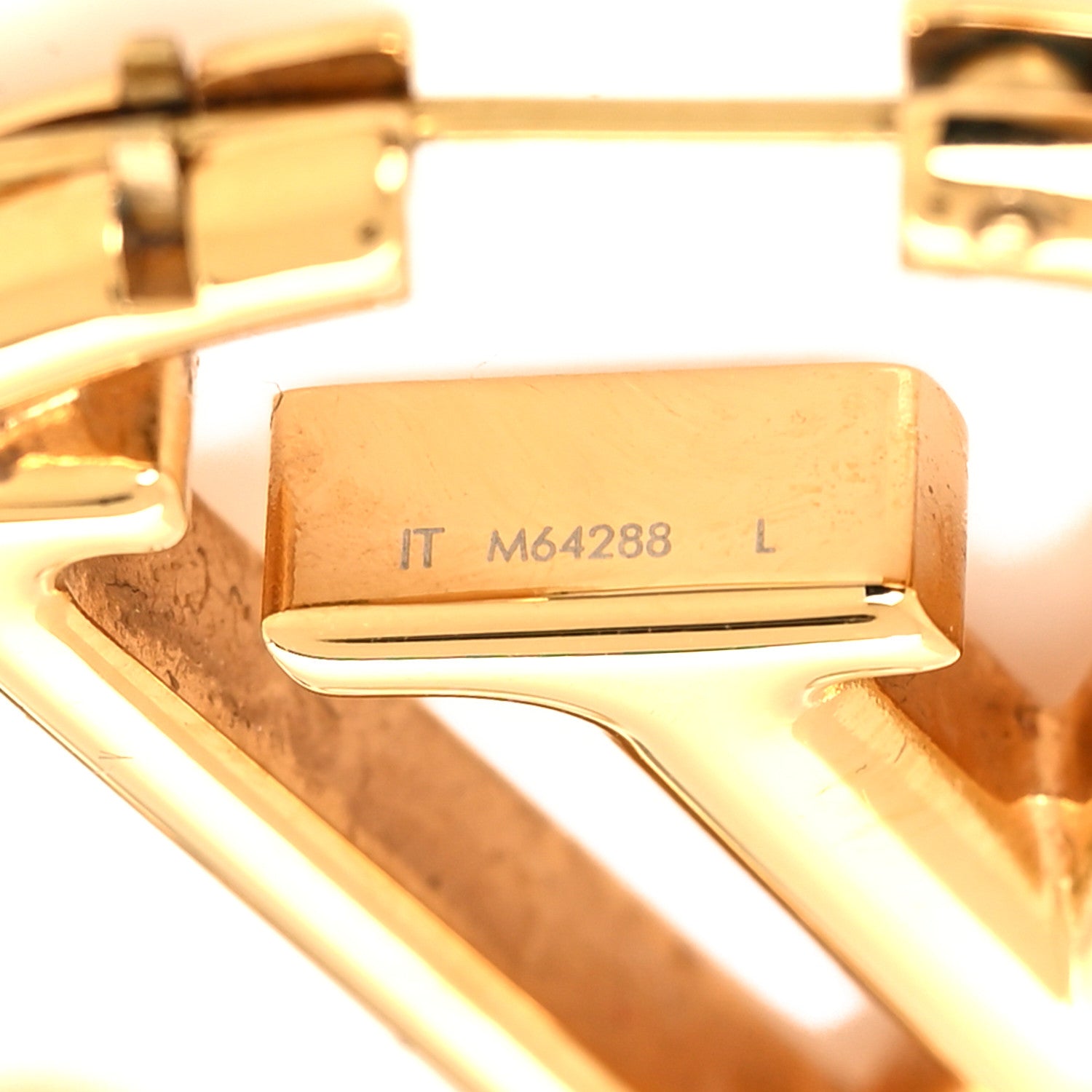 Louis Vuitton Metal Louise Hoop Earrings Gold 4 of 5