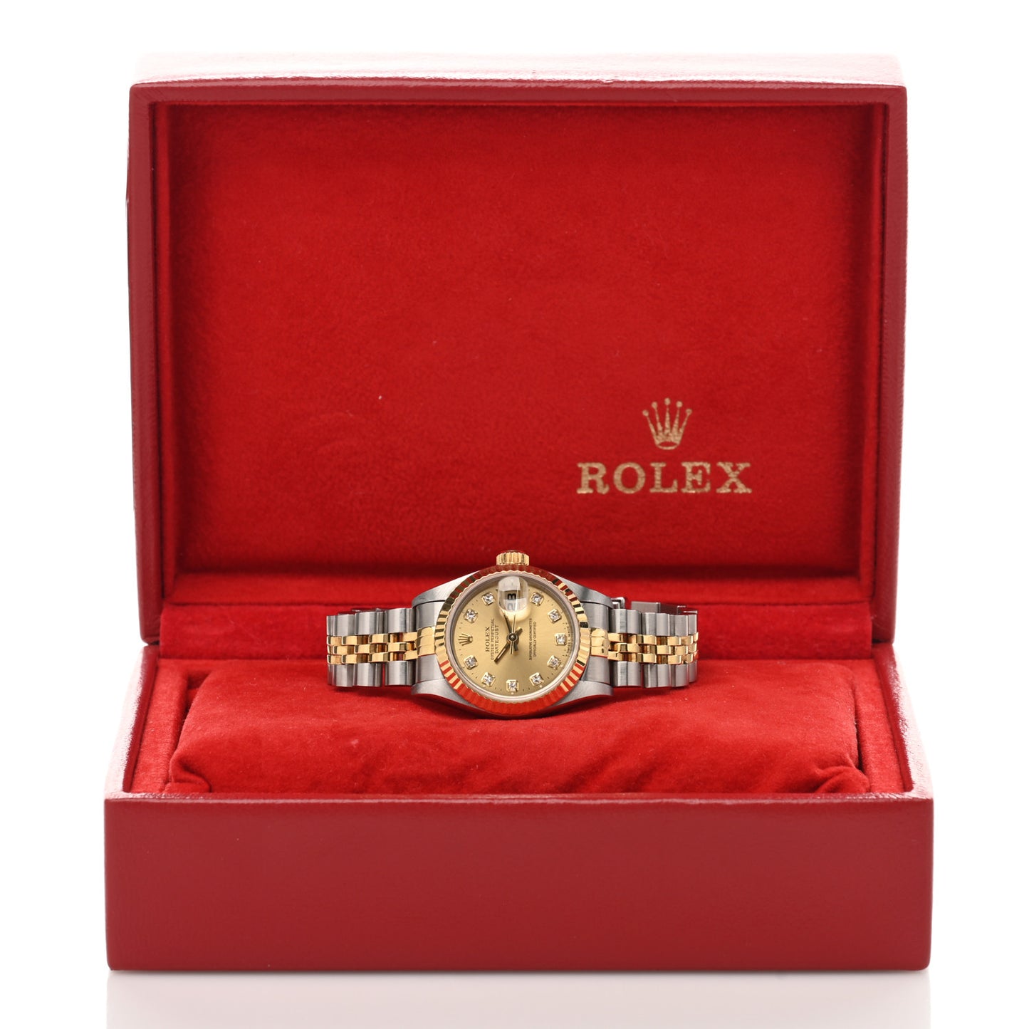 Stainless Steel 18K Yellow Gold Diamond 26mm Oyster Perpetual Datejust Watch Champagne 69173