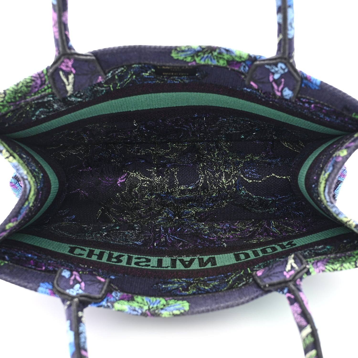 Christian Dior Canvas Embroidered Medium Toile de Jouy Voyage Book Tote Blue Multicolor 5 of 12