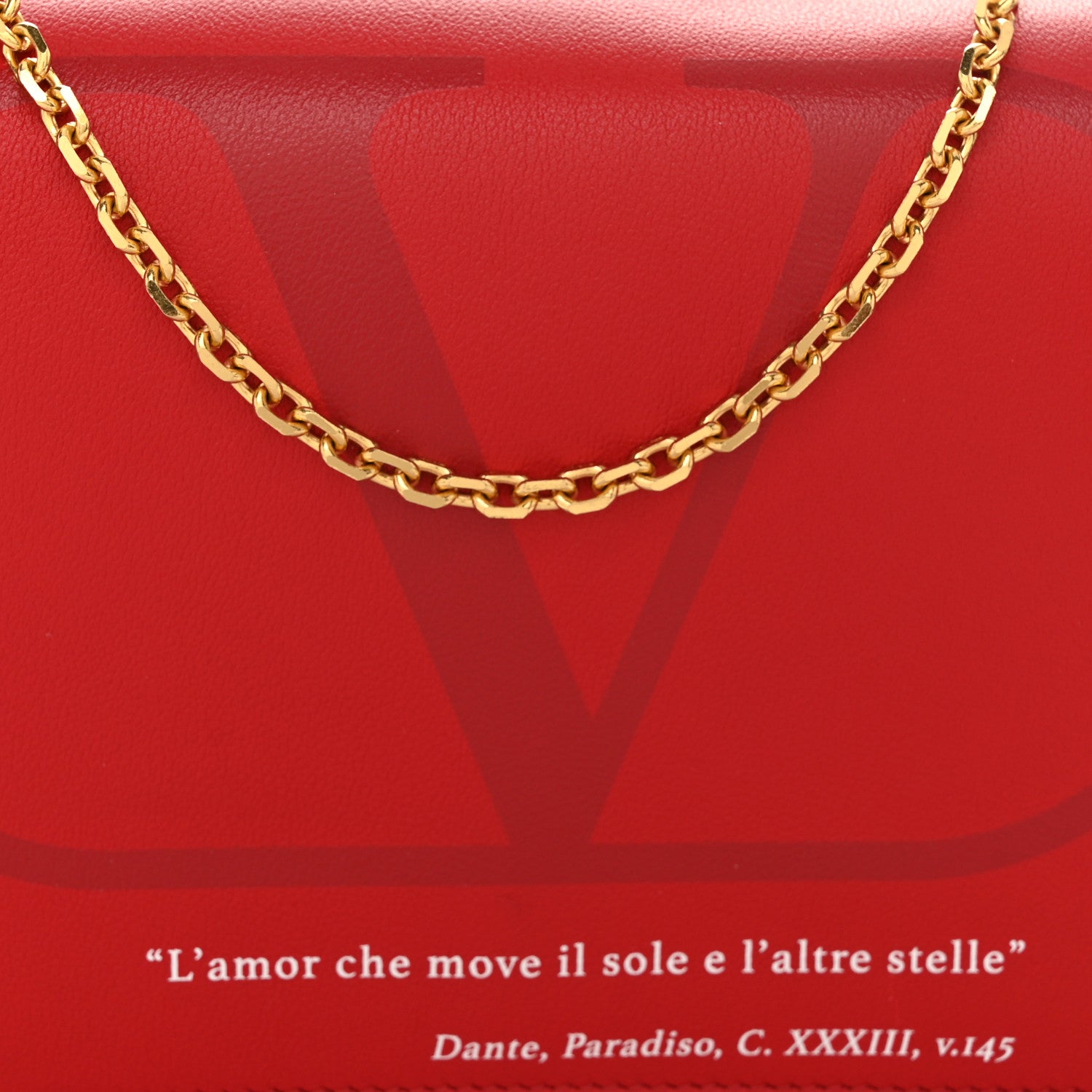 Valentino Garavani Calfskin Love Lab Go Logo Wallet on Chain Rouge Pur 7 of 10