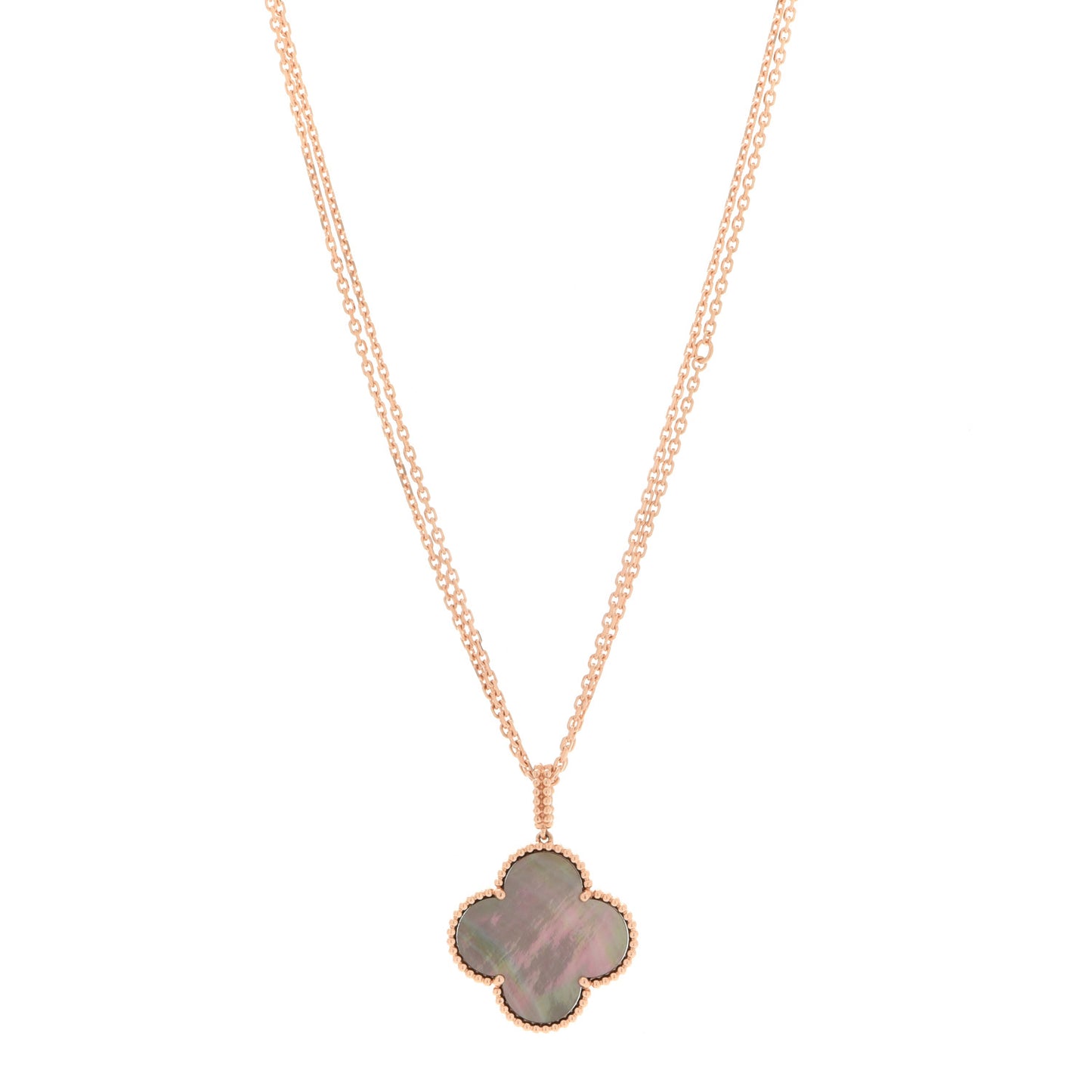 18K Rose Gold Gray Mother of Pearl Magic Alhambra Long Necklace