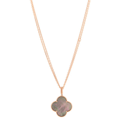 Van Cleef & Arpels 18K Rose Gold Gray Mother of Pearl Magic Alhambra Long Necklace 1 of 7