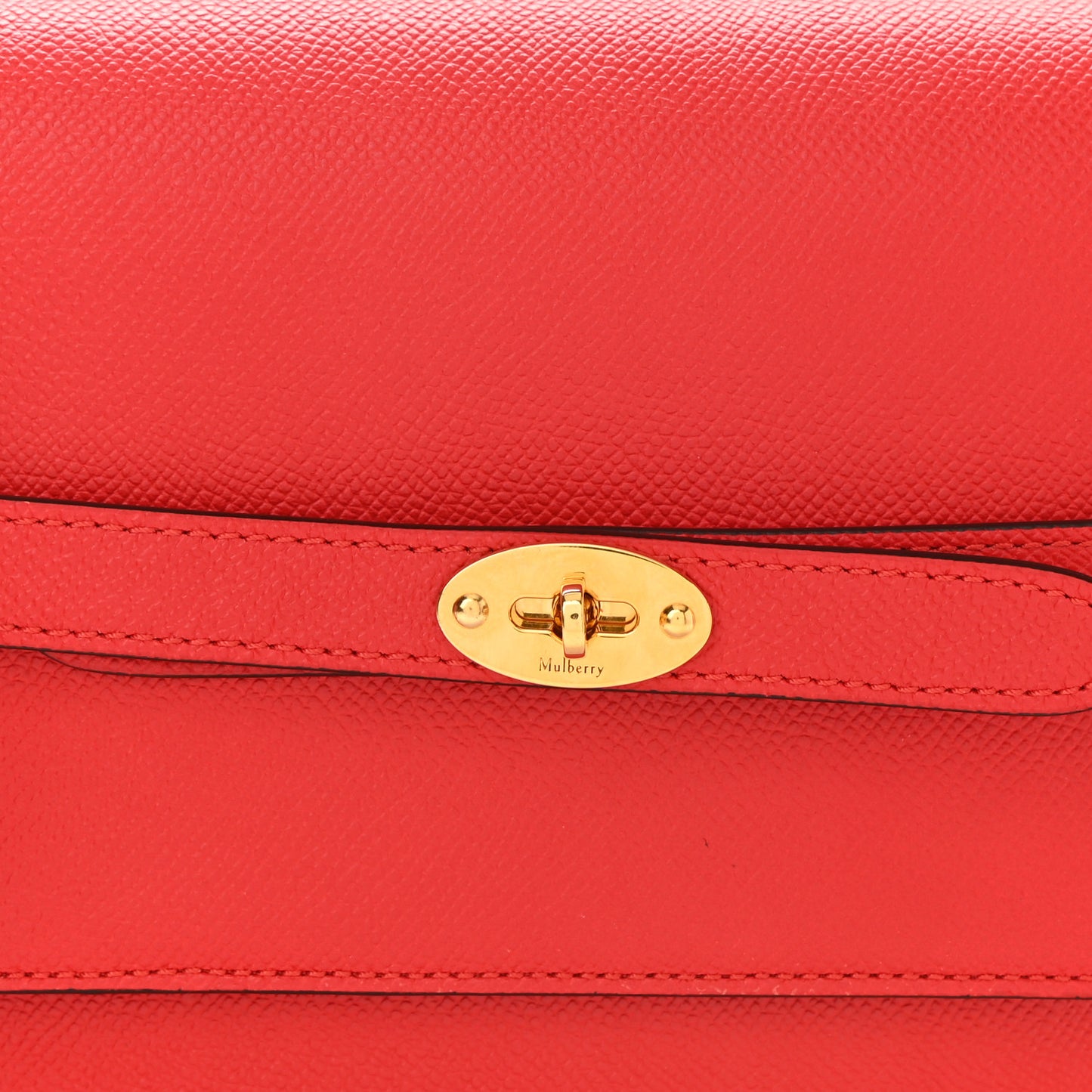 Small Classic Grain Calfskin Belted Bayswater Satchel Lipstick Red