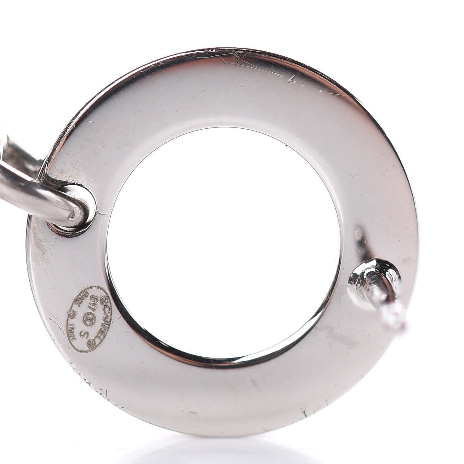 Chanel Crystal CC Triple Drop Earrings Silver 3 of 5