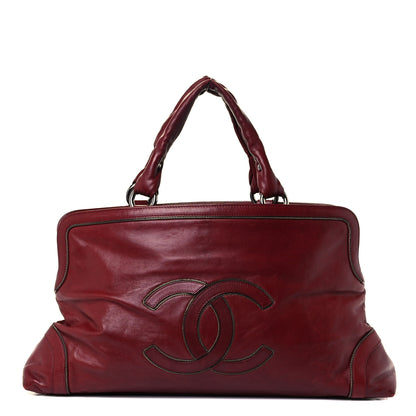 Chanel Lambskin East West Soho Shopper Red 1 of 9