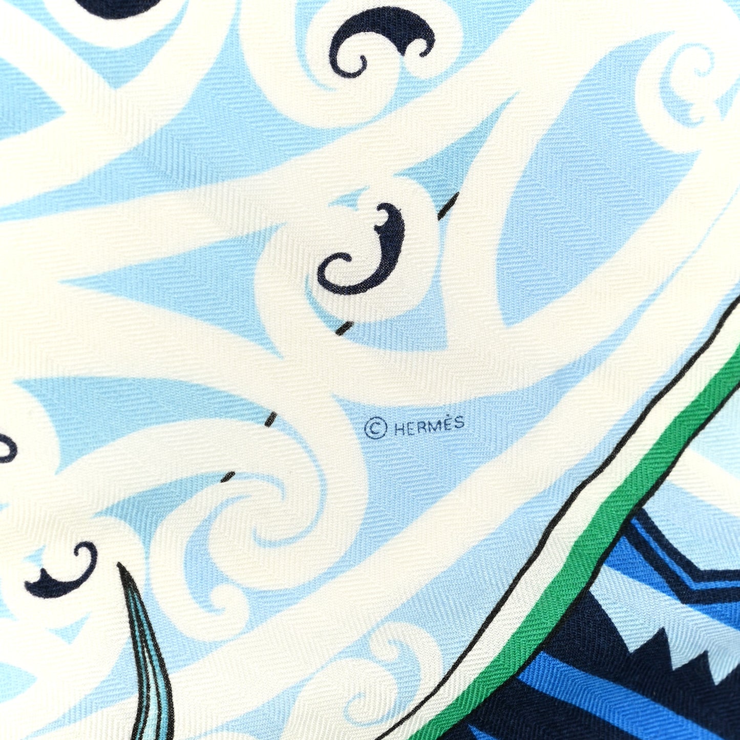 Cashmere Silk Kawa Ora Shawl 140 Ciel Bleu Jean Vert