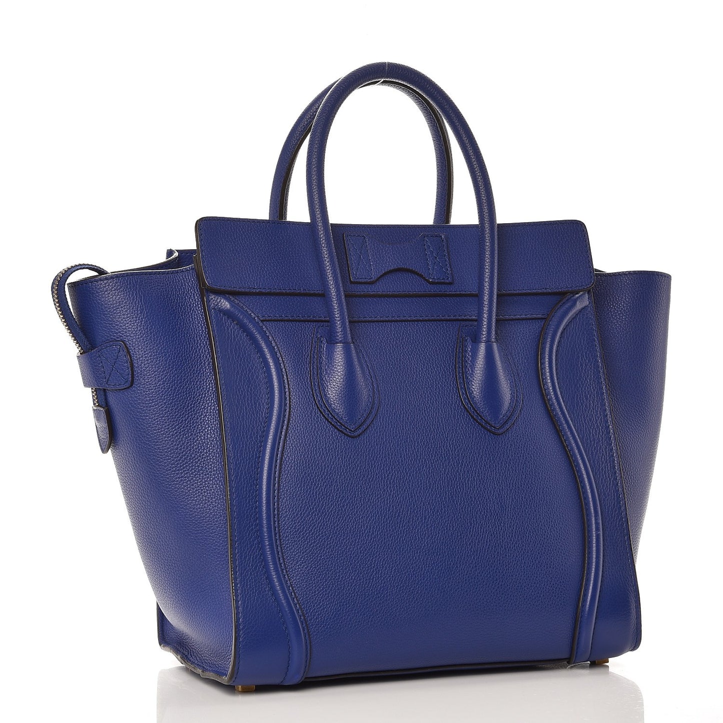 Drummed Calfskin Mini Luggage Indigo