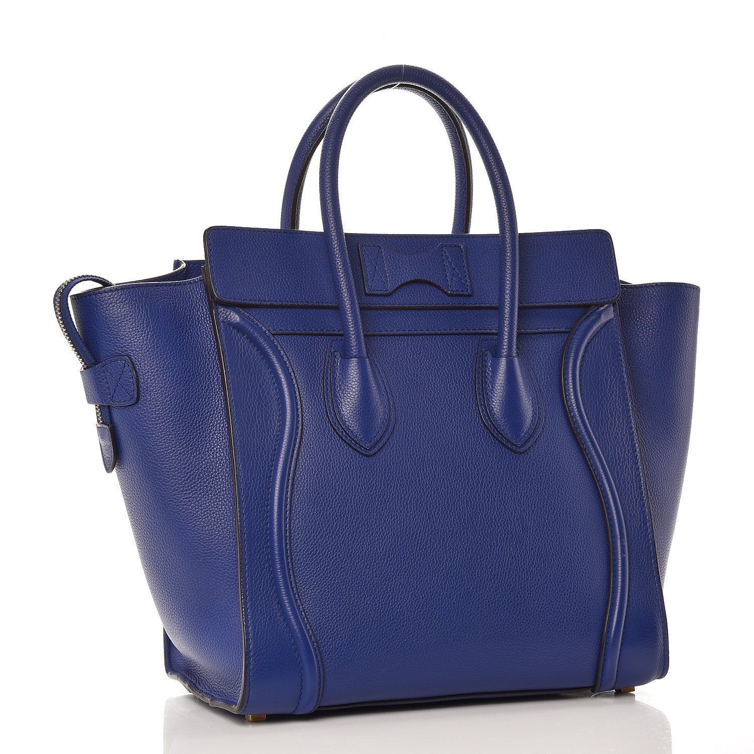 Celine Drummed Calfskin Mini Luggage Indigo 3 of 11