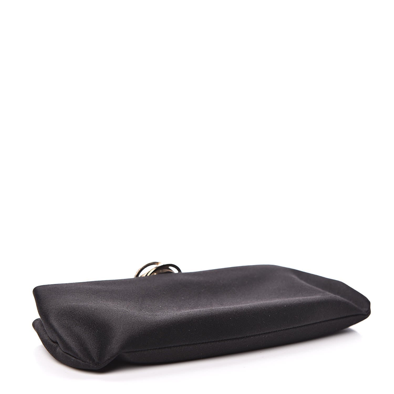 Chanel Satin Crystal Camellia Evening Frame Clutch Black 4 of 10