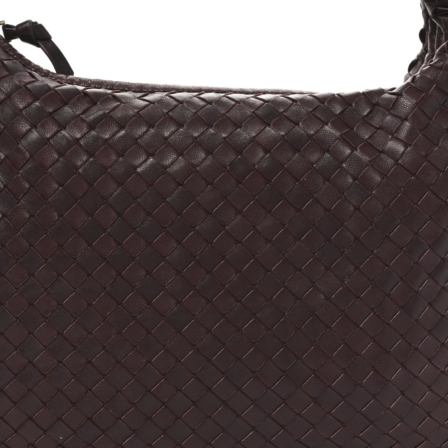 Nappa Intrecciato Medium Veneta Hobo Dark Red