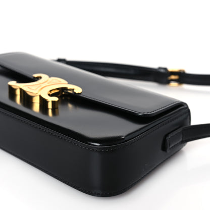 Celine Shiny Calfskin Triomphe Shoulder Bag Black 9 of 9