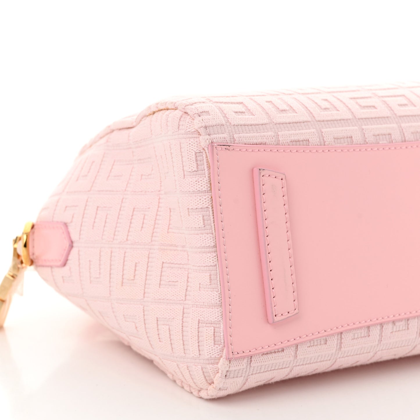 Canvas Jacquard Embroidered Calfskin 4G Mini Antigona Tender Pink