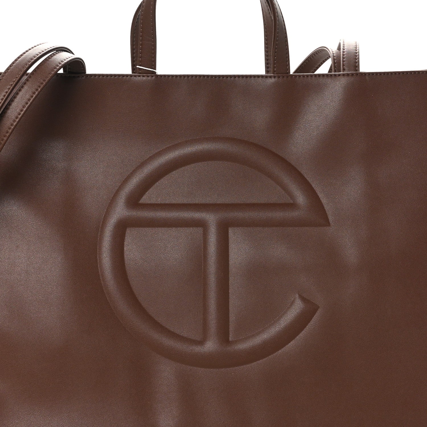 Telfar Vegan Leather Large Shopping Bag Chocolate 6 of 8