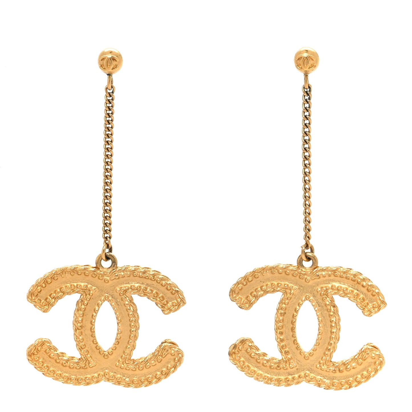 CC Drop Earrings Matte Gold
